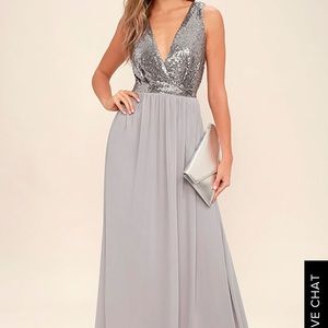Pewter Sequin Maxi Dress